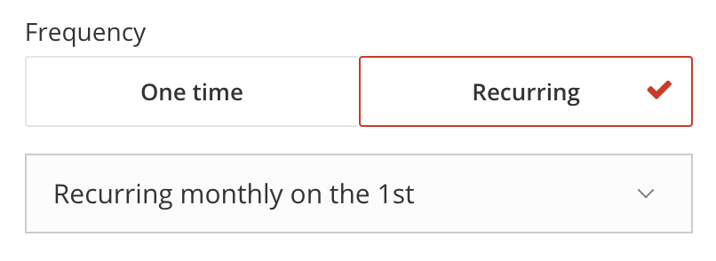 select recurring from the frequency option